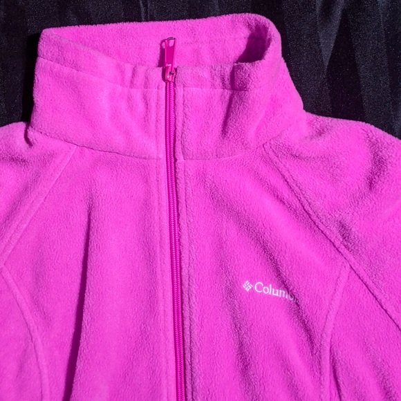 Columbia Pink Full Zip Fleece Sweater - Sz L - Picture 7 of 16